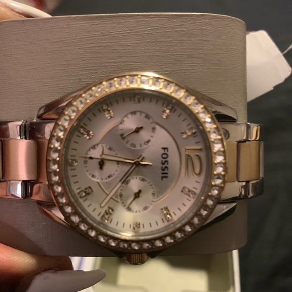 Fossil Accessories - Gold tone & silver watch with crystals